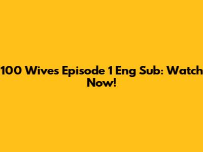 100 Wives Episode 1 Eng Sub: Watch Now!