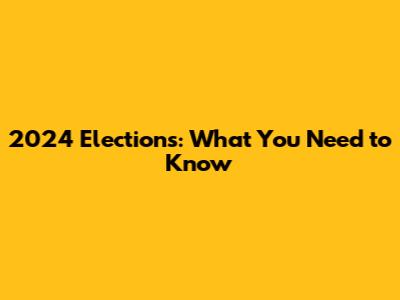 2024 Elections: What You Need to Know
