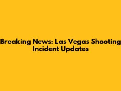 Breaking News: Las Vegas Shooting Incident Updates