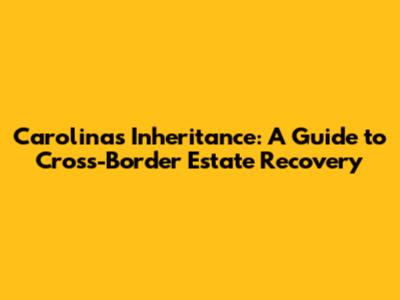 Carolina's Inheritance: A Guide to Cross-Border Estate Recovery