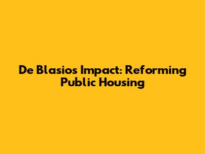 De Blasio's Impact: Reforming Public Housing