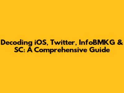 Decoding iOS, Twitter, InfoBMKG & SC: A Comprehensive Guide