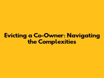 Evicting a Co-Owner: Navigating the Complexities