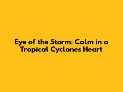 Eye of the Storm: Calm in a Tropical Cyclone's Heart