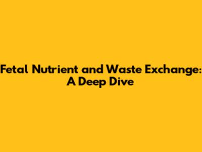 Fetal Nutrient and Waste Exchange: A Deep Dive