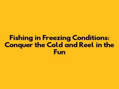 Fishing in Freezing Conditions: Conquer the Cold and Reel in the Fun