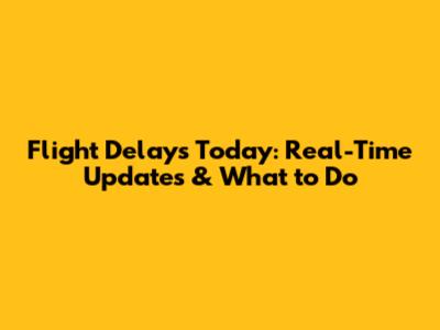 Flight Delays Today: Real-Time Updates & What to Do