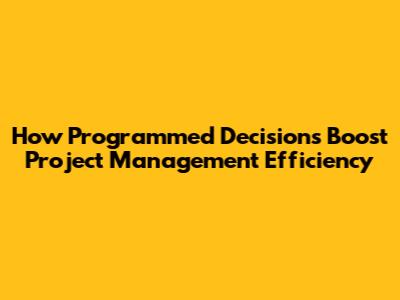 How Programmed Decisions Boost Project Management Efficiency