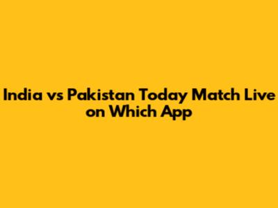 India vs Pakistan Today Match Live on Which App