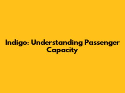 Indigo: Understanding Passenger Capacity
