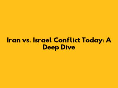 Iran vs. Israel Conflict Today: A Deep Dive