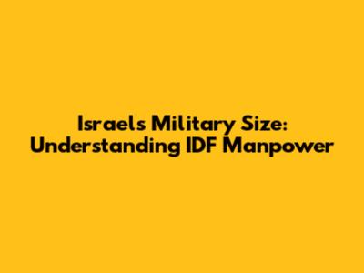 Israel's Military Size: Understanding IDF Manpower