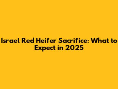 Israel Red Heifer Sacrifice: What to Expect in 2025