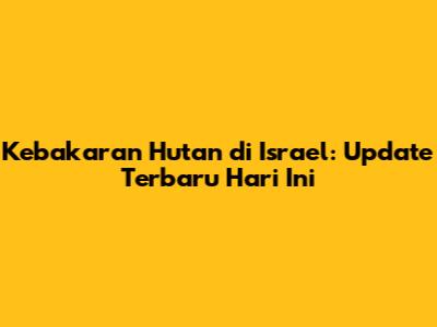 Kebakaran Hutan di Israel: Update Terbaru Hari Ini
