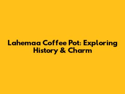 Lahemaa Coffee Pot: Exploring History & Charm