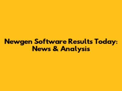 Newgen Software Results Today: News & Analysis