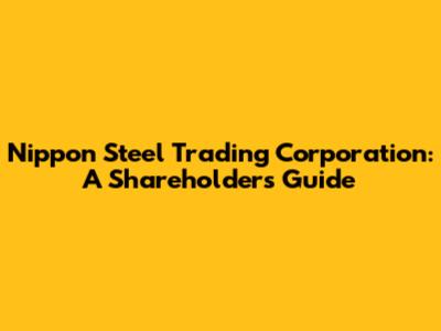 Nippon Steel Trading Corporation: A Shareholder's Guide