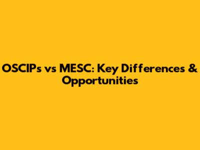 OSCIPs vs MESC: Key Differences & Opportunities