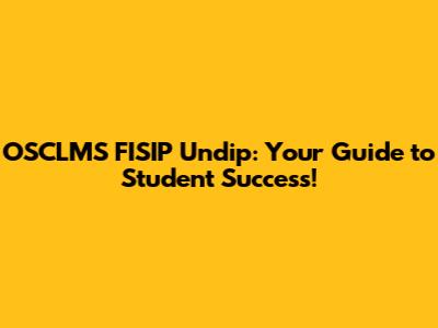 OSCLMS FISIP Undip: Your Guide to Student Success!