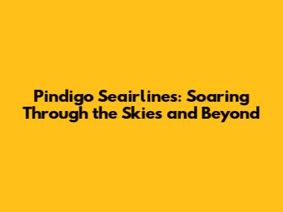 Pindigo Seairlines: Soaring Through the Skies and Beyond