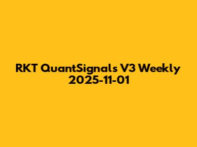 RKT QuantSignals V3 Weekly 2025-11-01