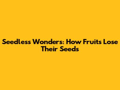 Seedless Wonders: How Fruits Lose Their Seeds