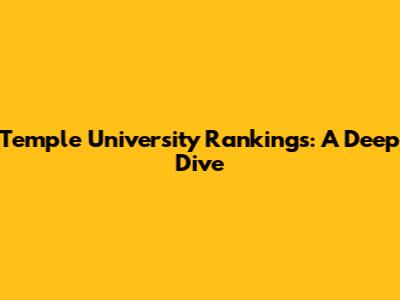 Temple University Rankings: A Deep Dive
