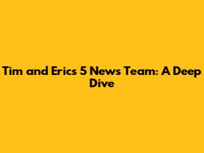 Tim and Eric's 5 News Team: A Deep Dive