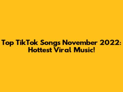 Top TikTok Songs November 2022: Hottest Viral Music!