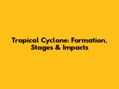 Tropical Cyclone: Formation, Stages & Impacts