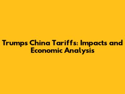 Trump's China Tariffs: Impacts and Economic Analysis