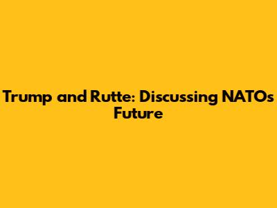 Trump and Rutte: Discussing NATO's Future