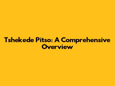 Tshekede Pitso: A Comprehensive Overview