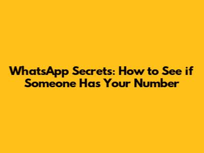 WhatsApp Secrets: How to See if Someone Has Your Number