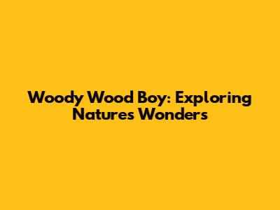 Woody Wood Boy: Exploring Nature's Wonders