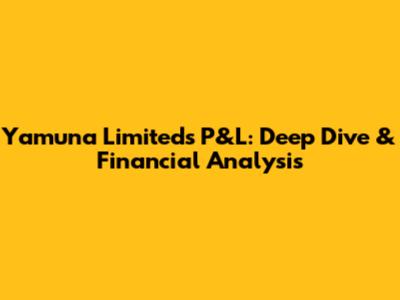 Yamuna Limited's P&L: Deep Dive & Financial Analysis