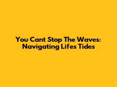 You Can't Stop The Waves: Navigating Life's Tides