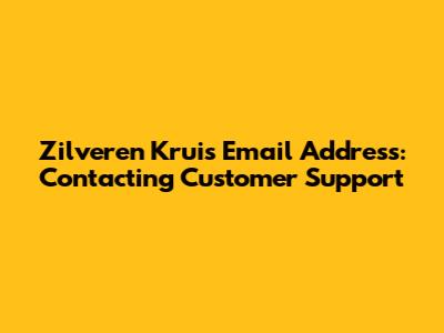 Zilveren Kruis Email Address: Contacting Customer Support