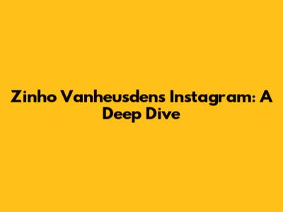 Zinho Vanheusden's Instagram: A Deep Dive