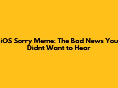 iOS Sorry Meme: The Bad News You Didn't Want to Hear